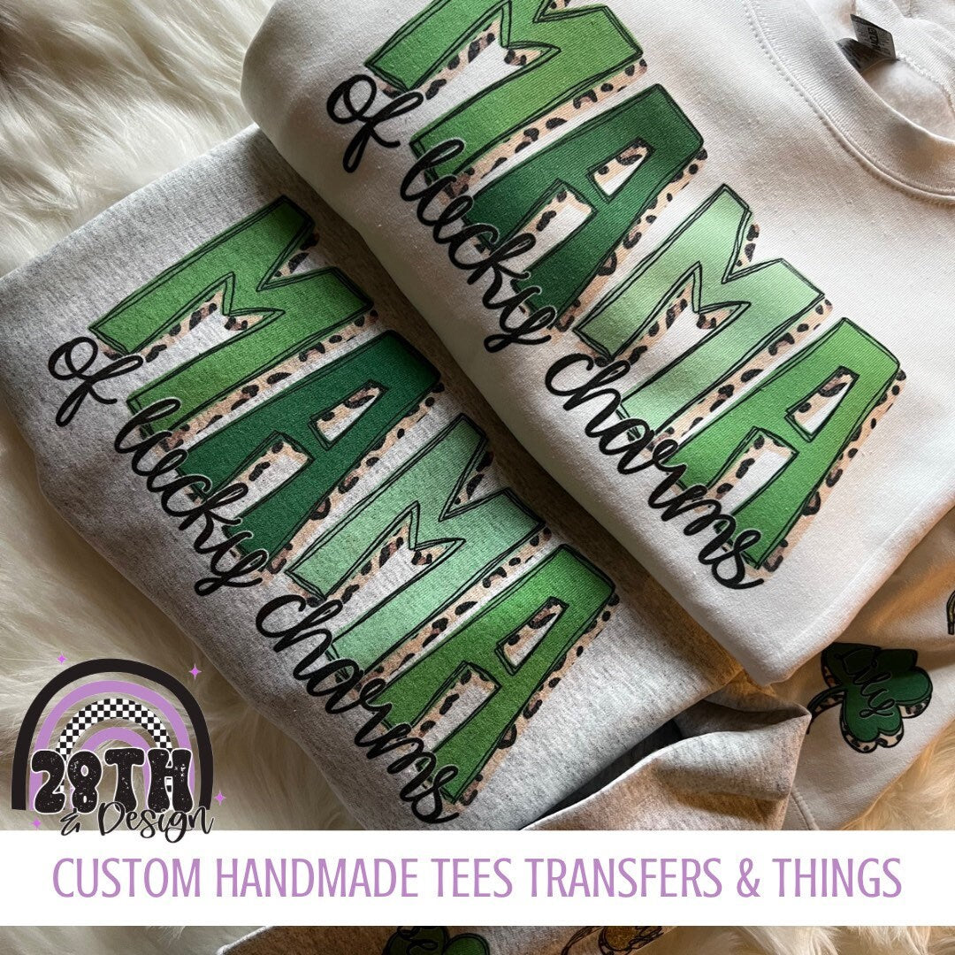 Mama or any title “of lucky charms”lucky,checkered St. Patrick’s, Lucky Mama,  - new trendy & CUSTOM sweatshirt! St. Pattys, Irish, Shamrock